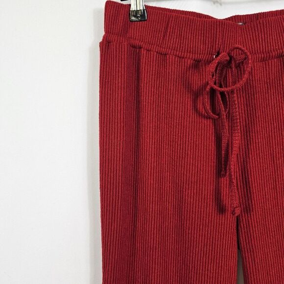 NWT Carbon38 Brushed Ribbed Flare Pants in Rum Wine - Size M - Picture 3 of 12